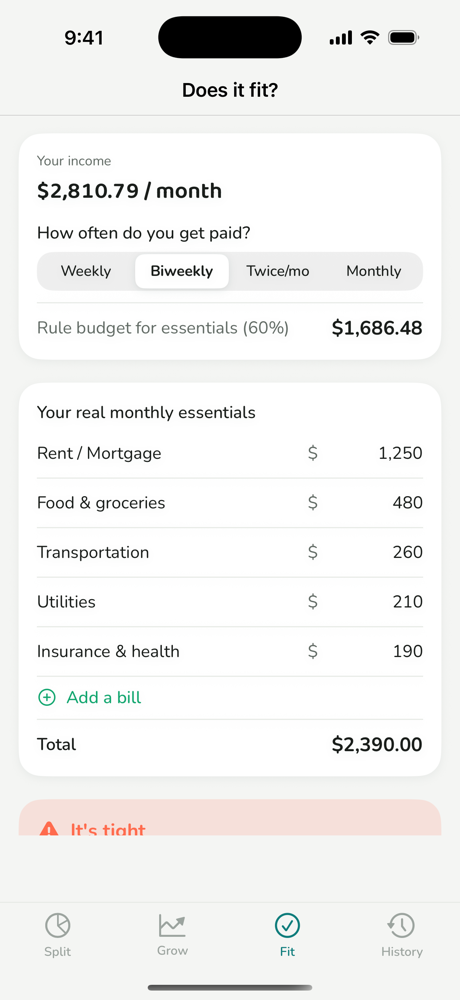 The Fit tab — does it fit?